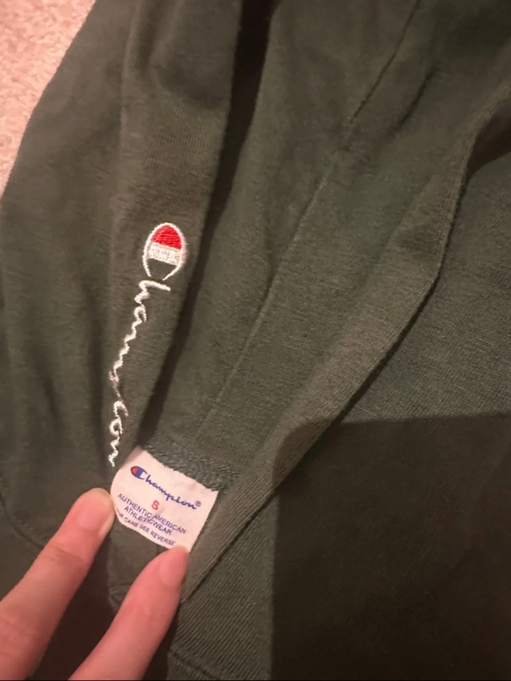 Champion Forest Green Short-Sleeve Hoodie - Picture 2 of 4